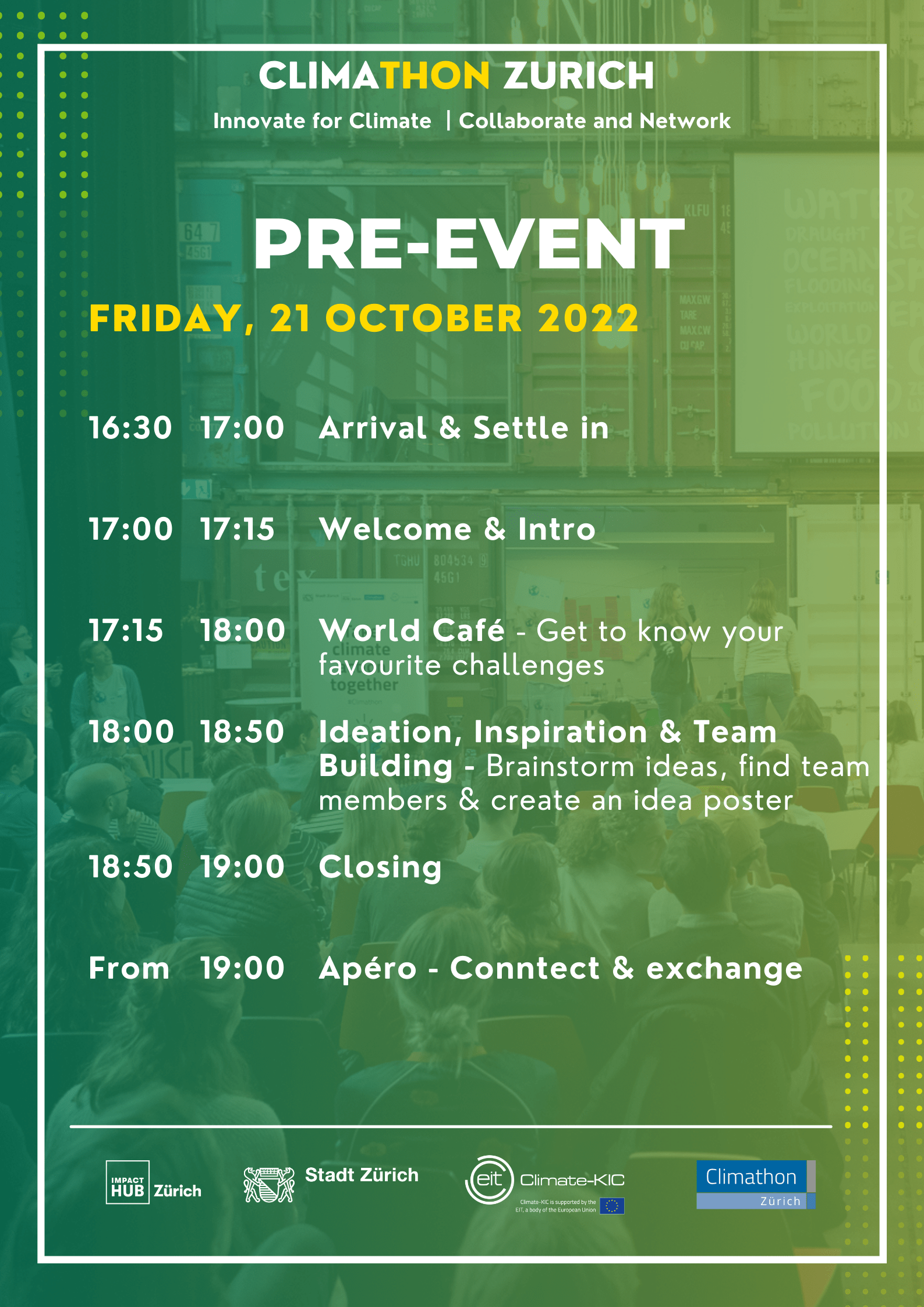 Pre event agenda program